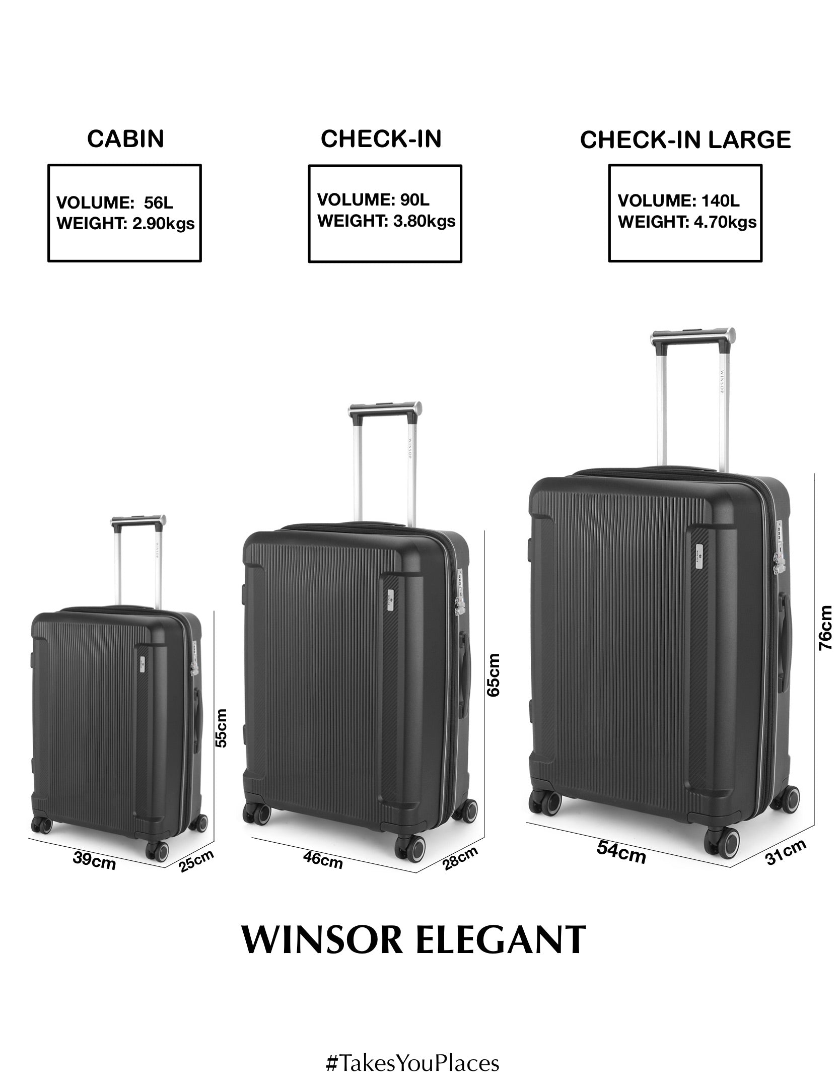 Elegant Check-In Large Hard Luggage