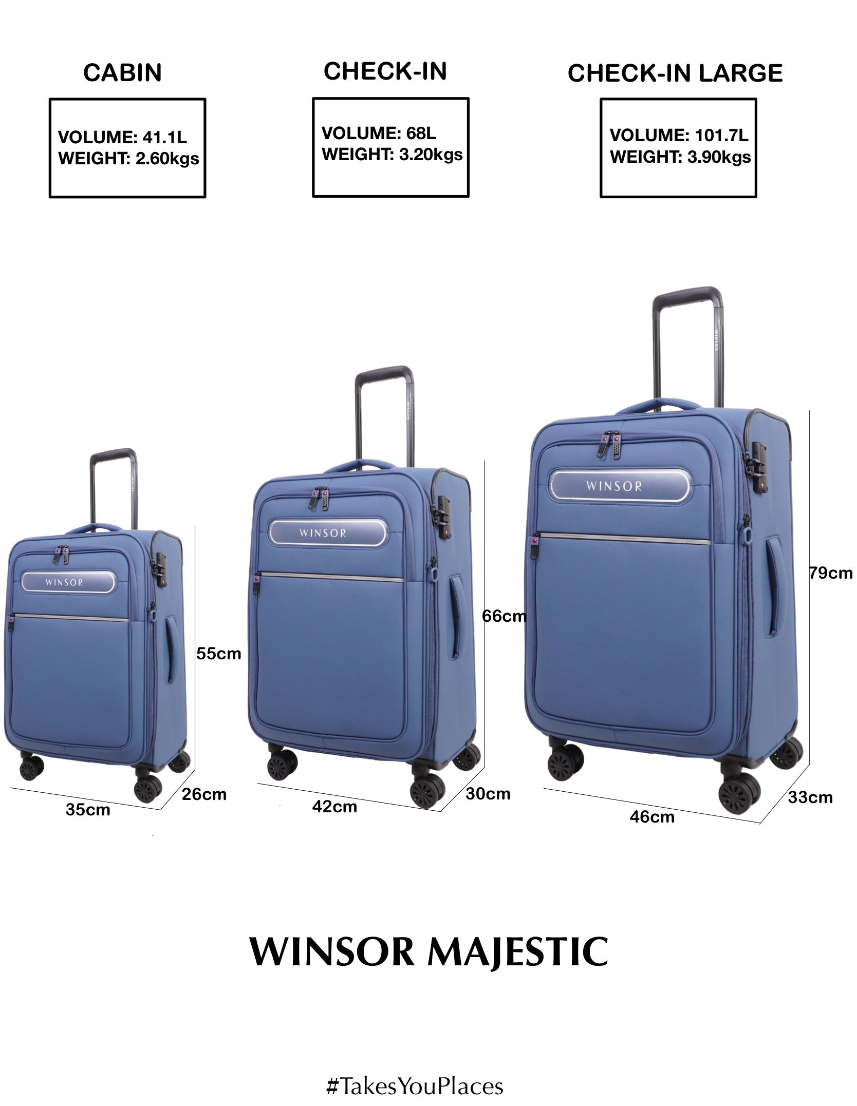 Majestic Soft Luggage - Set of 3