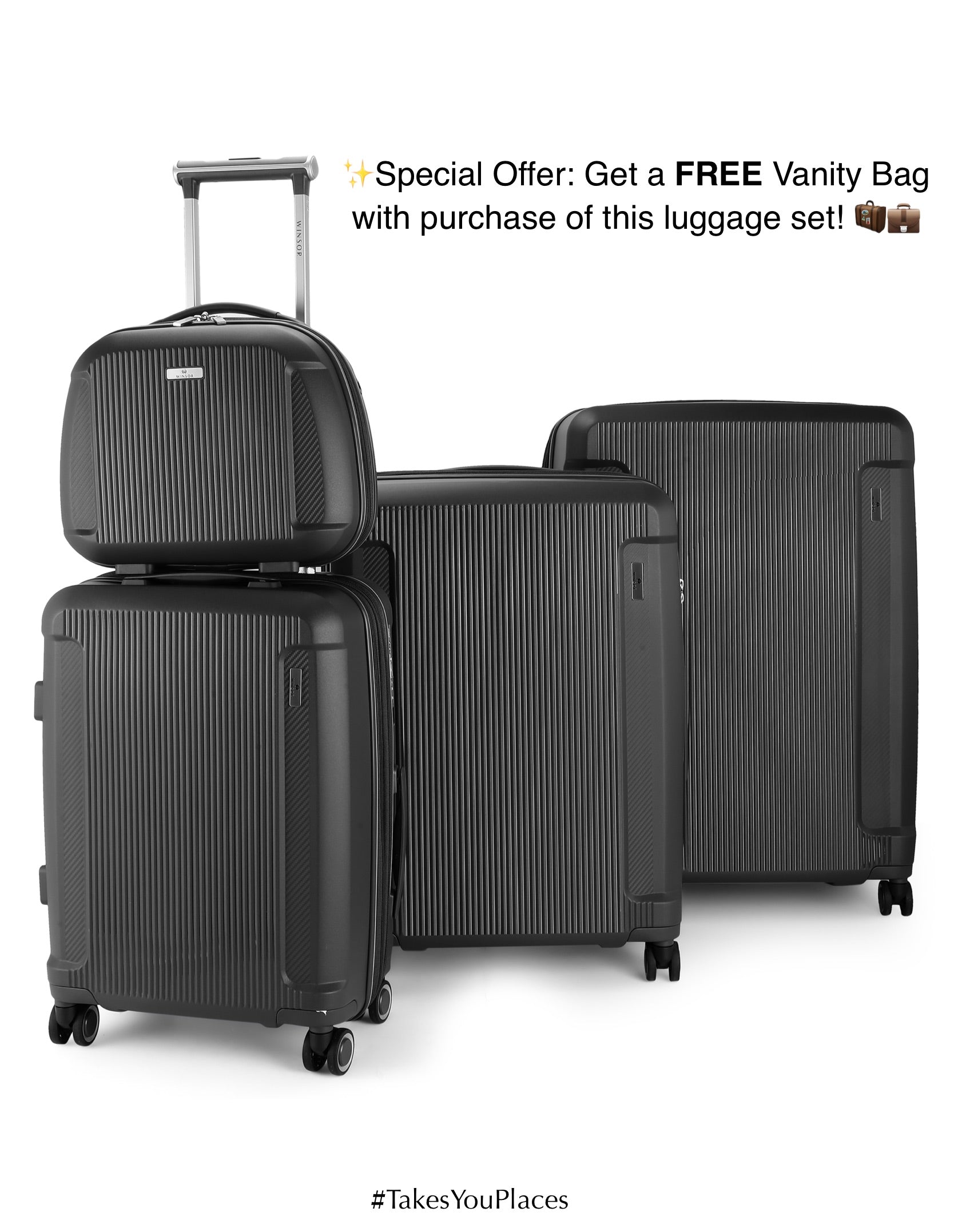 Elegant Hard Luggage - Set of 4