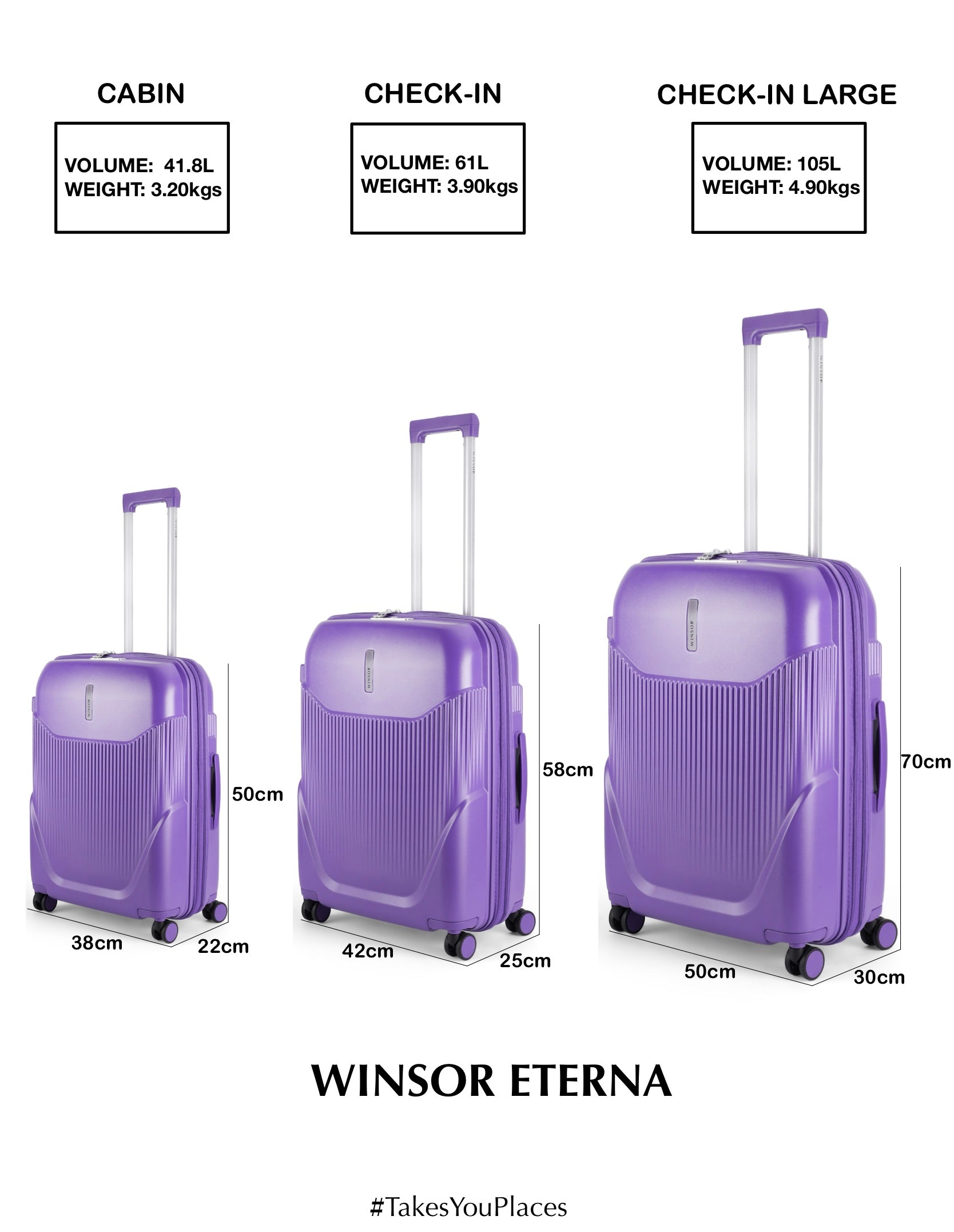 Eterna Hard Luggage - Set of 4